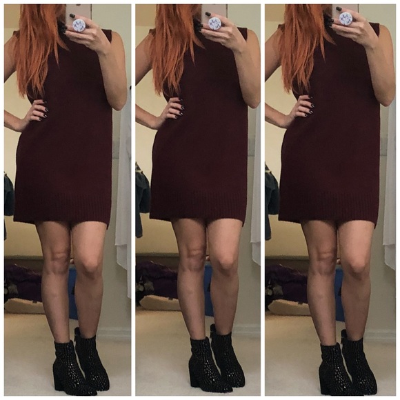 Oversized Burgundy turtleneck sweater red dress 🔥 - Picture 3 of 6